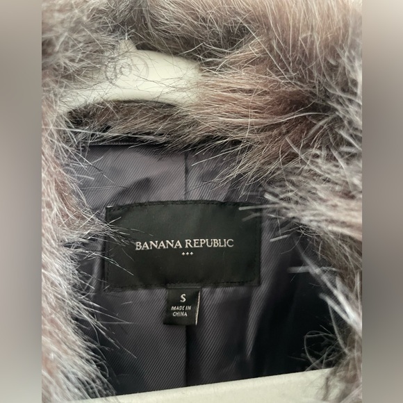 Banana Republic Coat with Detachable Fur Collar, Size S - Picture 3 of 3